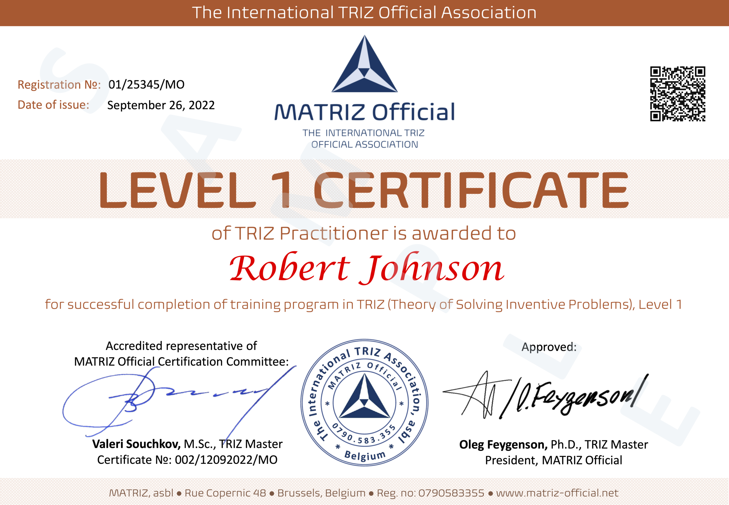 MATRIZ Official Level 1 Zertifikat